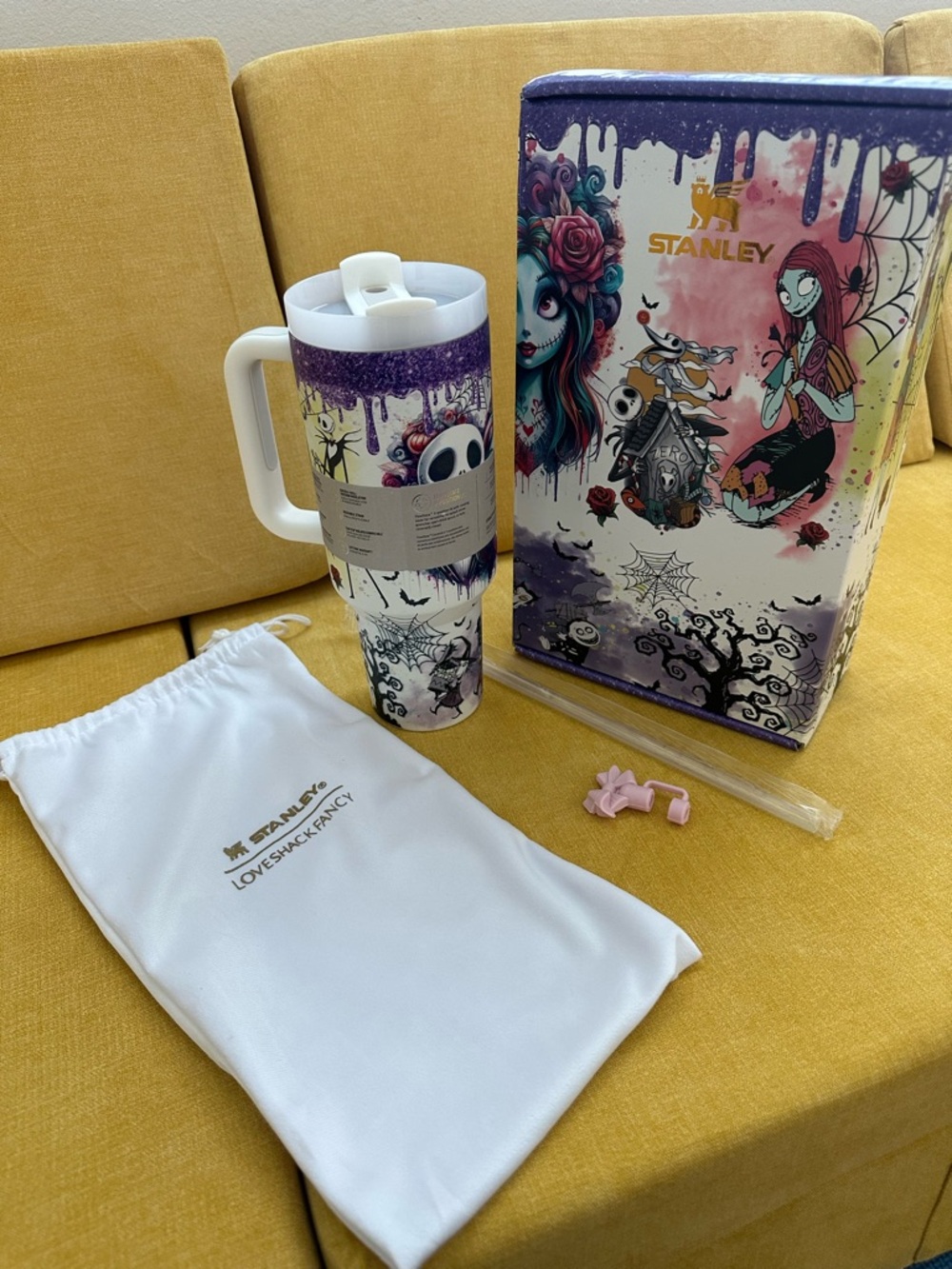 Stanley Purple White Themed Drinkware Tumbler Set